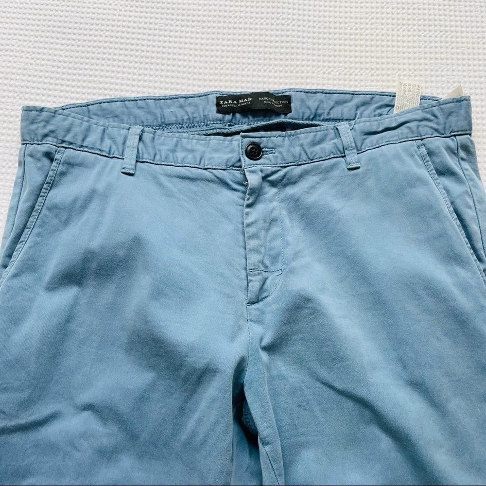 ZARA MAN Blue Chinos Pants Size 34 Smart Casual Office Work Corporate Event - Picture 3 of 9